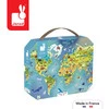 Janod Puzzle w walizce Mapa świata 100 elementów 6+ Made in France