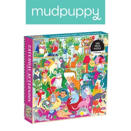 Mudpuppy Puzzle rodzinne Kocie popołudnie 500 elementów 8+