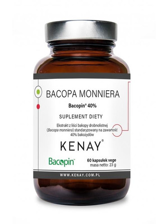 KENAY Bacopa Monniera Bacopin 40% na wsparcie pamięci, koncentracji i funkcji poznawczych 60 kaps.