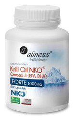 Aliness Krill Oil NKO® Omega 3 z Astaksantyną 1000 mg FORTE 60kaps.
