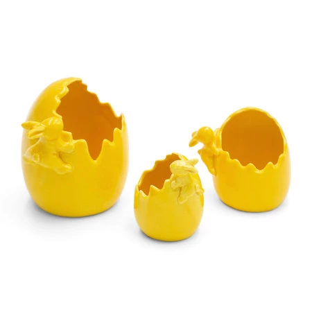 Ozdoba Wielkanocna, Figurka ceramiczna, kolor żółty, rozmiar 12 x 11 x 10 cm