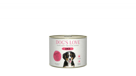 Zestaw 10x DOG'S LOVE Junior Rind - wołowina z marchewką i szałwią dla szczeniąt (200g)