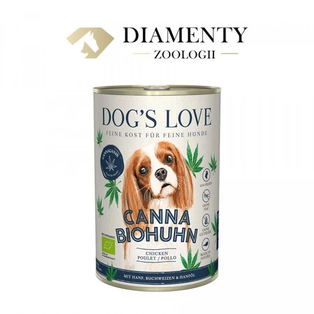 Zestaw 10x DOG'S LOVE Canna Canis Bio Chicken - ekologiczny kurczak z konopiami, gryką i olejem konopnym (400g)