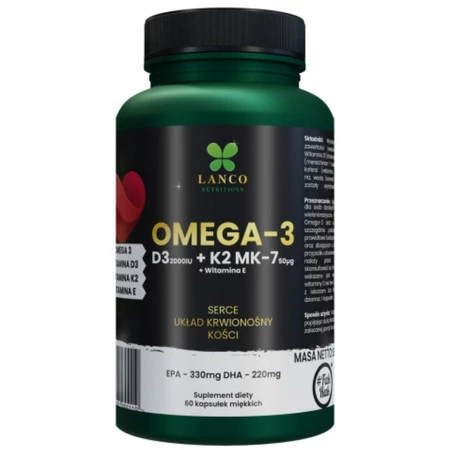 Lanco Nutritions Omega 3 + D3K2 60 kaps.