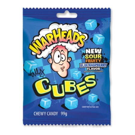 Warheads Chewy Cubes smak niebieska malina 99 g
