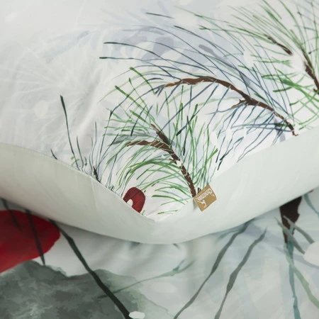 Komplet pościeli świątecznej Robin, 160 x 200 cm, Jasnoszary