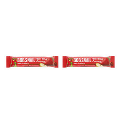 Zestaw: 2x PRZEKĄSKA ROLL LONG JABŁKO - TRUSKAWKA BEZ DODATKU CUKRÓW 15 g - BOB SNAIL