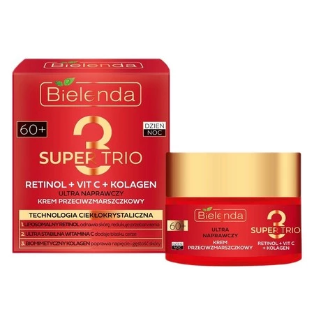 Bielenda Super Trio 60+ Ultra Naprawczy Krem przeciwzmarszczkowy na dzień i noc 50ml