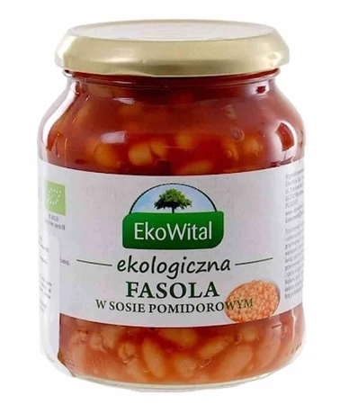 EkoWital − Fasola biała w sosie pomidorowym BIO − 360 g