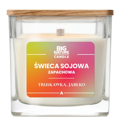 Big Nature Świeca sojowa o zap. Truskawka i Jabłko 220g