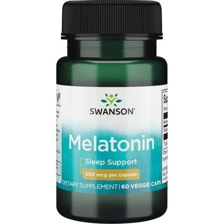 Swanson Melatonina 500mcg 60 kaps.