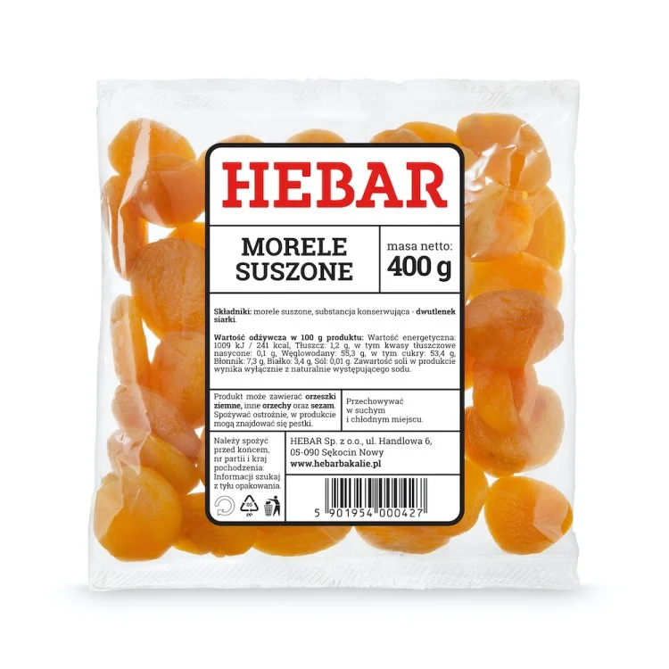 Hebar Morele suszone 400 g - Nabea.pl