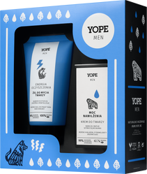 Yope Zestaw dla mężczyzn Wood, żel do mycia twarzy 150ml+krem nawilżający 50ml