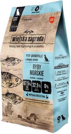 Wiejska Zagroda Karma sucha dla psa Ryby Morskie (dorosły) chrupki M 9kg