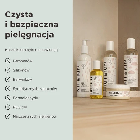 Kit & Kin, Organiczny Żel do Mycia 2w1 do Ciała i Włosów Maluszka, 250 ml
