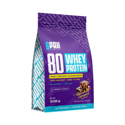 6PAK 80 WHEY PROTEIN odżywka białkowa WPC 908 g smak czekolada - karmel