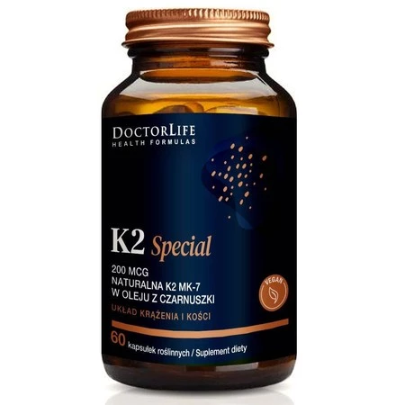 K2 Special 200mcg naturalna K2 MK-7 w oleju z czarnuszki suplement diety 60 kapsułek