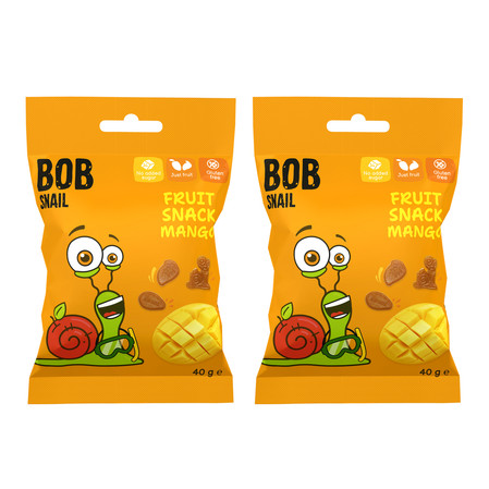 Zestaw: 2x ŻELKI MANGO BEZ ŻELATYNY BEZGLUTENOWE 40 g - BOB SNAIL