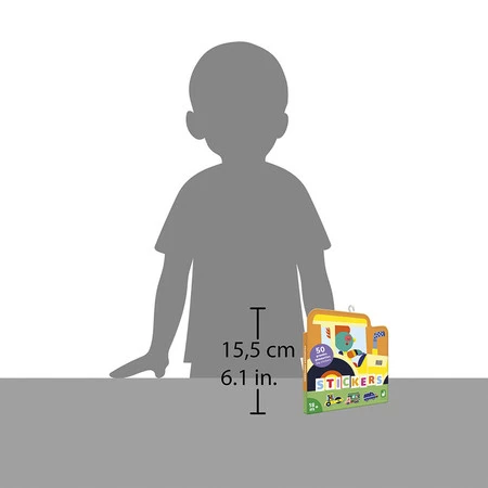 Janod Duże naklejki wielorazowe 50 szt. Pojazdy 18m+