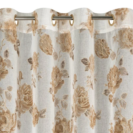 Zasłona ZAS/MELA/BEŻ+ZŁ 140X250 PRZELOTKI