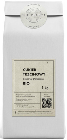 CUKIER TRZCINOWY DEMERARA BIO 1 kg - THE PLANET