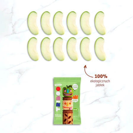 Smileat Triboo, BIO Sminolas, Żelki owocowe bez cukru Jabłko, 25g