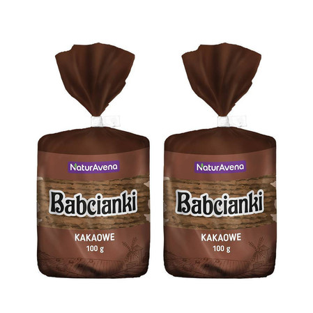 Zestaw: 2x Wafelki bez tłuszczu i bez barwników kakaowe 100 g