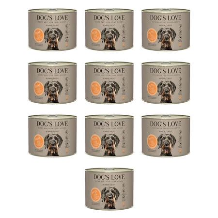 Zestaw 10x DOG'S LOVE Senior Pute Light - indyk karma dla starszych psów (200g)