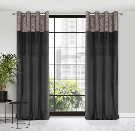 ZASŁONA GOTOWA D91 AGNES 140 X 250 CM CZARNY
