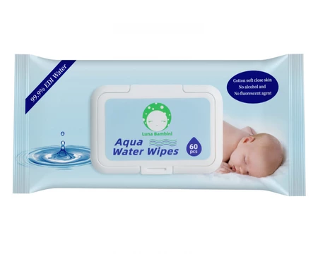 Luna Bambini, Chusteczki wodne Aqua Water Wipes, 60szt.