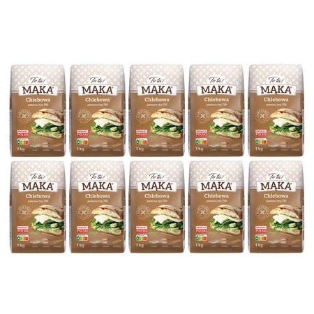 Zestaw 10x ToTa! Mąka pszenna typ 750 chlebowa  1kg