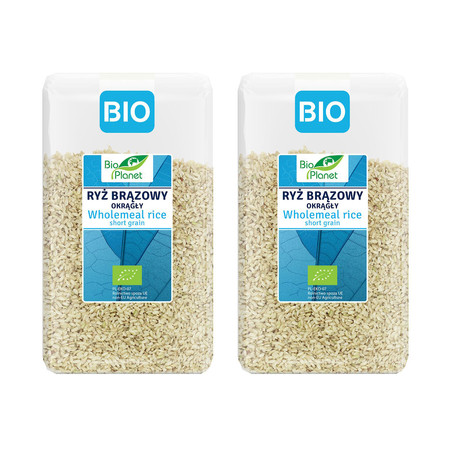 Zestaw 2x Bio Planet − Ryż brązowy okrągły BIO − 1 kg