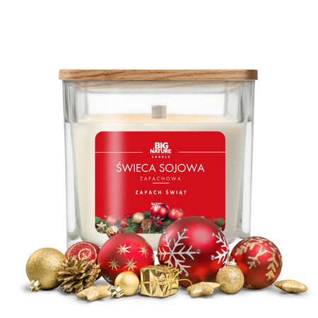 Big Nature Świeca sojowa ZAPACH ŚWIĄT 205g