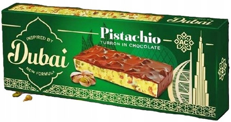 Pistacjowy turron (nugat) w czekoladzie mlecznej 150 g