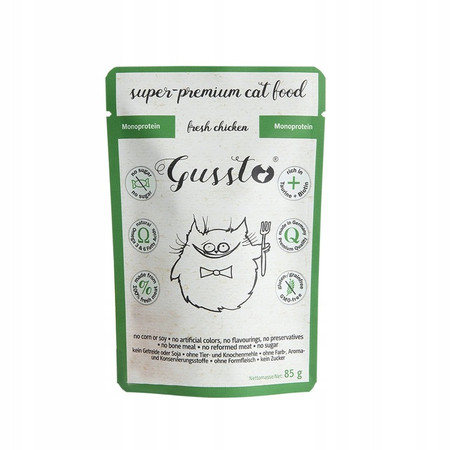 Gussto Cat Świeży Kurczak  – mokra karma monobiałkowa dla kota -85g