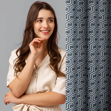 ZASŁONA GOTOWA D91 JULIET 140 X 250 CM GRAFITOWY