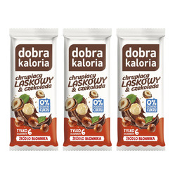 Zestaw: 3x Baton orzech laskowy i czekolada bez dodatku cukru 35 g