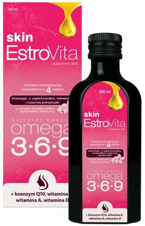 EstroVita Skin Sakura Omega 3-6-9 dla kobiet 250 ml smak kwiatu wiśni