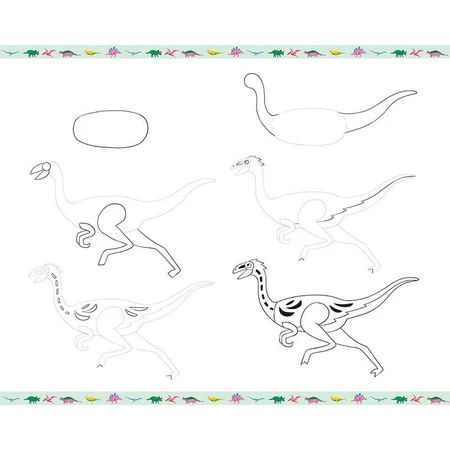 Janod Zestaw kreatywny Rysowanie krok po kroku Dinozaury 20 rysunków 7+