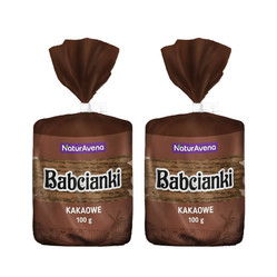 Zestaw: 2x Wafelki bez tłuszczu i bez barwników kakaowe 100 g