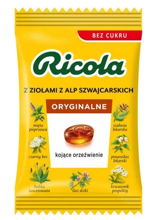 RICOLA Oryginalne cukierki z ziołami z alp szwajcarskich 68 g