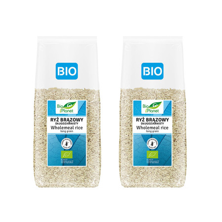 Zestaw 2x Bio Planet − Ryż brązowy długoziarnisty − 1 kg
