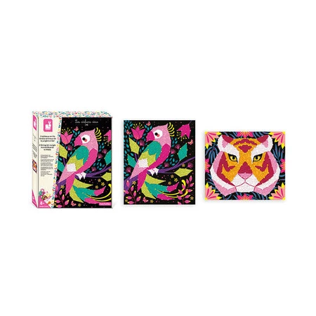 Janod Zestaw kreatywny Przeplatanka 3D String art Zwierzęta dżungli 8+