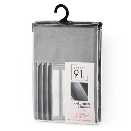 ZASŁONA GOTOWA D91 ROSA 140 X 250 CM SREBRNY