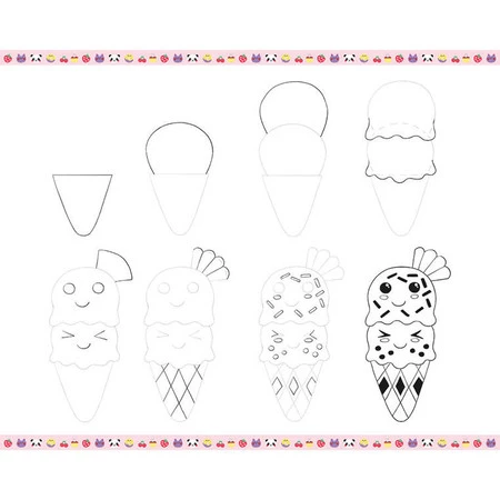 Janod Zestaw kreatywny Rysowanie krok po kroku Modele kawaii 20 rysunków 7+