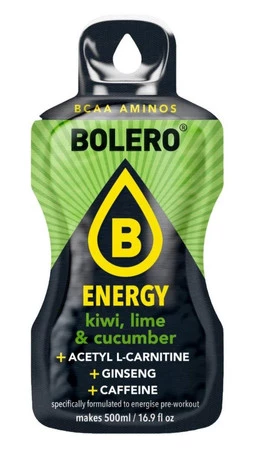 Bolero Energy Kiwi, Limonka i Ogórek 14g napój ze stewią w proszku bez cukru