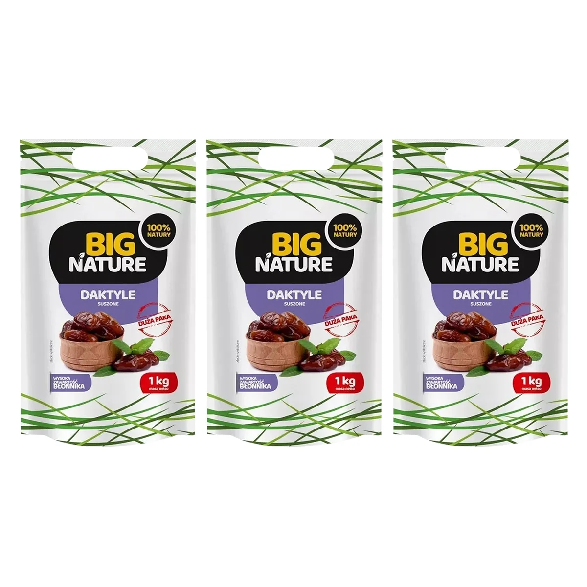 Zestaw 3x Big Nature Daktyle suszone 1 kg - Nabea.pl