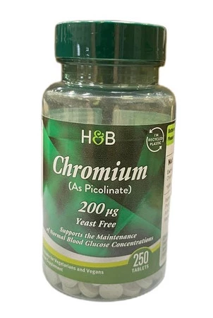 Holland & Barrett  Chromium Picolinate 200 mcg Chrom 250 tabl.