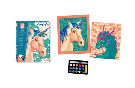 Janod Zestaw kreatywny Malowanie po numerach Fantastyczne stworzenia 2 obrazy Misterix 7+