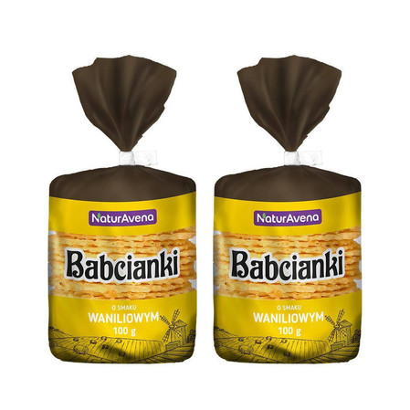 Zestaw: 2x Wafelki bez tłuszczu i bez barwników waniliowe 100 g